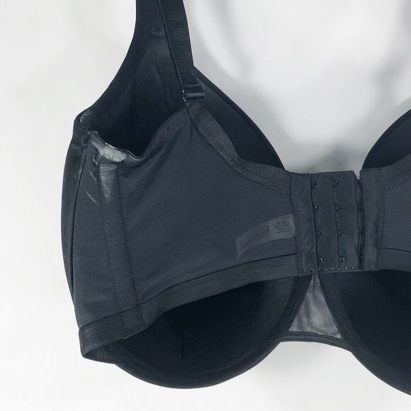 Cacique 40H Bra Satin Full Coverage Plus Size Lane Bryant Black Solid Stretch 66 - Picture 5 of 9